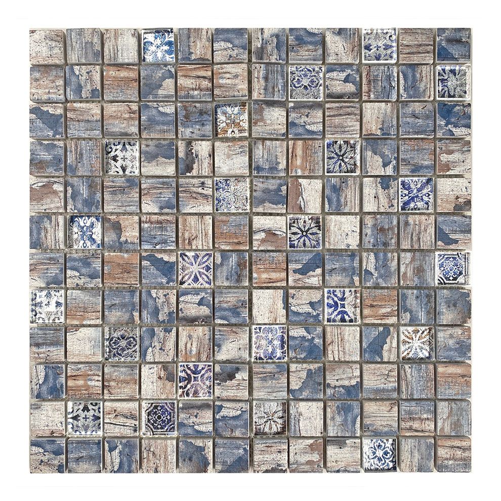 Mini SHABBY CHIC-1 2.3x2.3 azul Materiaal-Mix