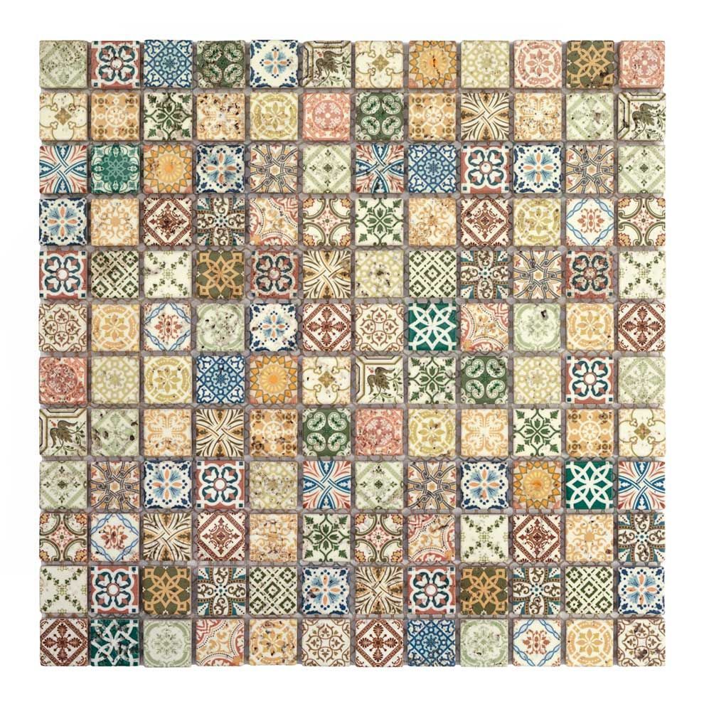 Mini PATCHWORK-1  2.3x2.3 colorato natuursteenmosaik