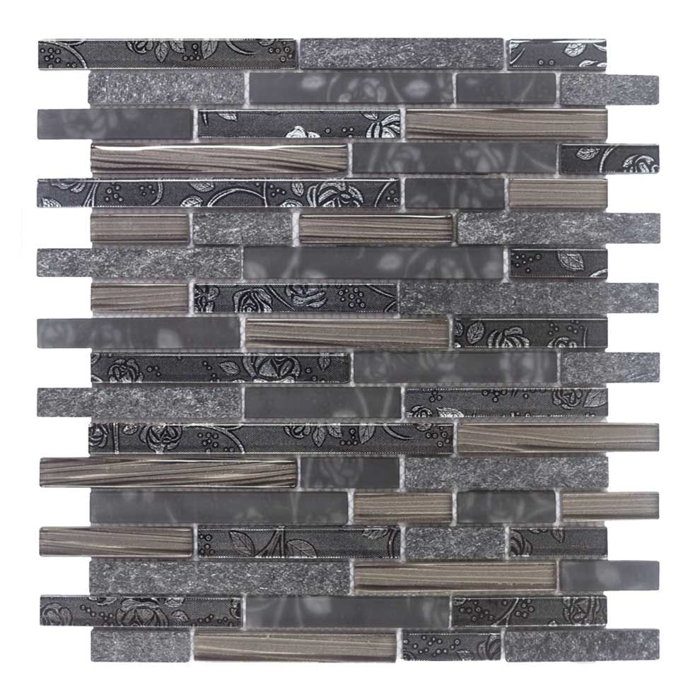 BRICK 1.5 FIORE-1 nero Materiaal-Mix BRICK 1.5 FIORE-1 nero Materiaal-Mix