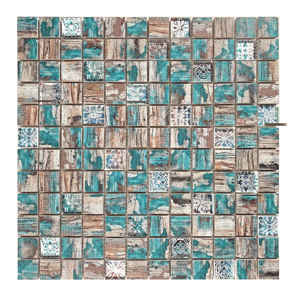 Mini SHABBY CHIC-3 2.3x2.3 verde Materiaal-Mix