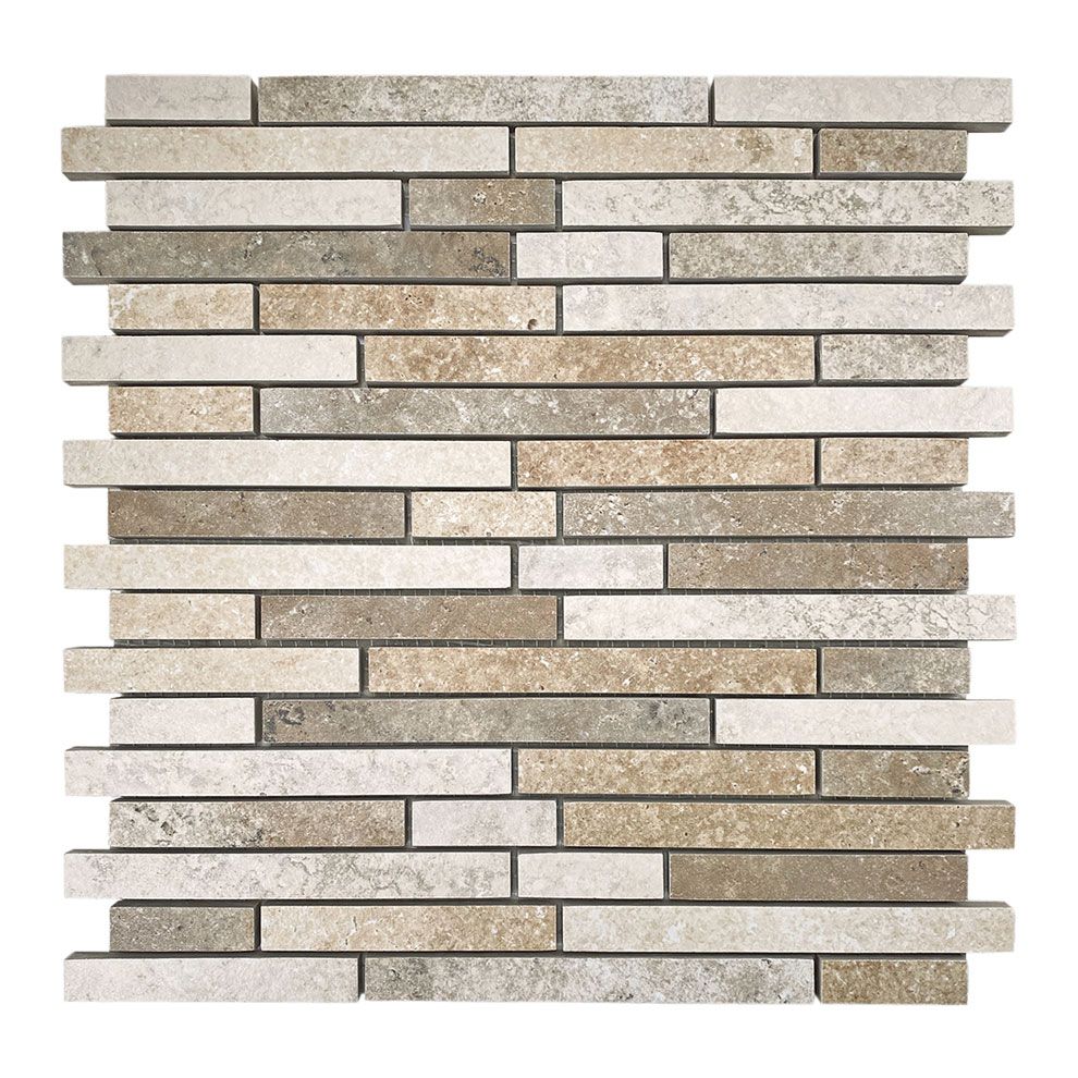 Mosaico BRICK TRAVERTINO bianco/chiaro/noce porcellanatomosaik Mosaico BRICK TRAVERTINO bianco/chiaro/noce porcellanatomosaik