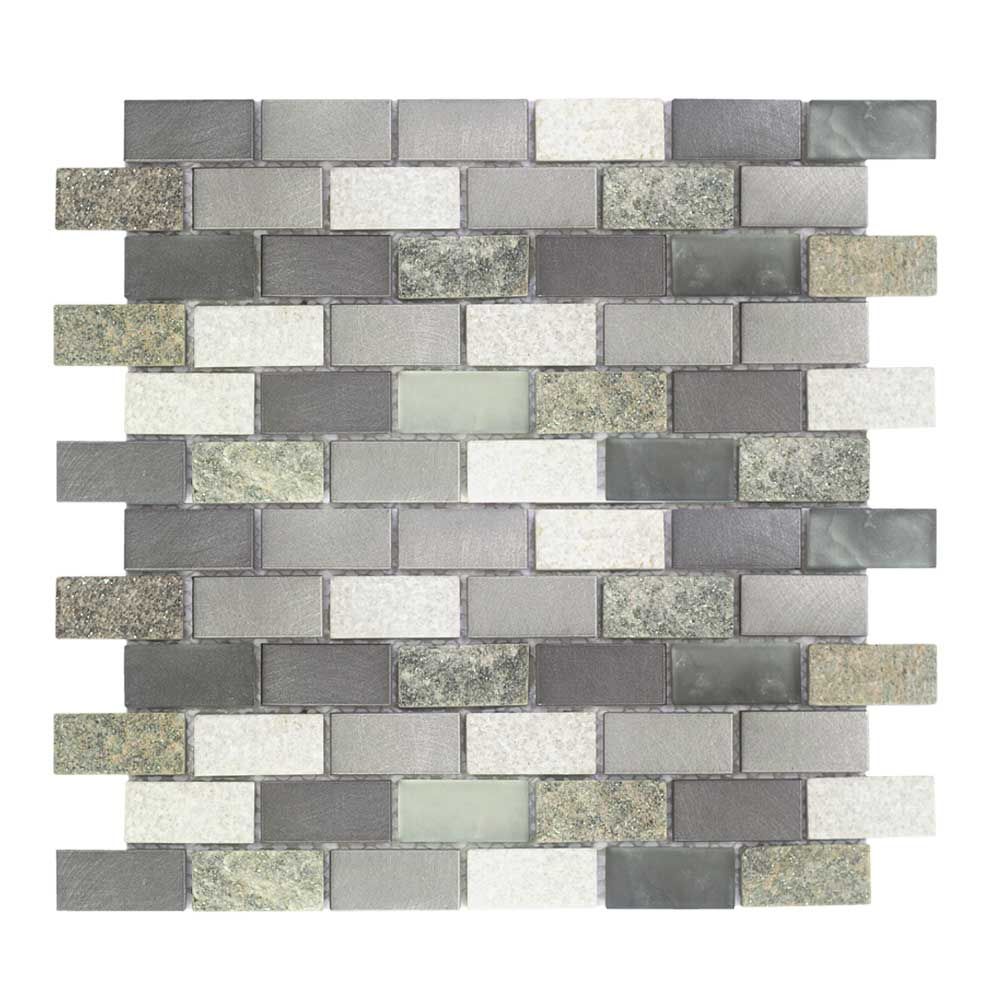 BRICK 2.3 QUARZO-1 grigio Materiaal-Mix