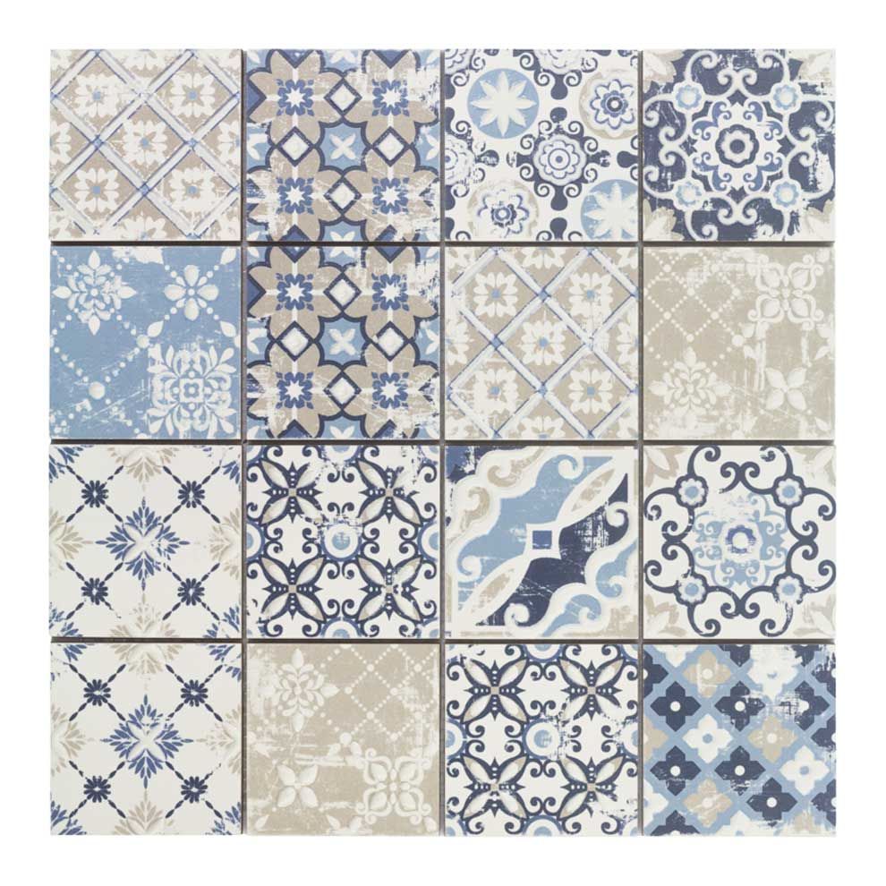 Casa PATCHWORK-1 7,5x7,5 azzurro keramisch mozaïek