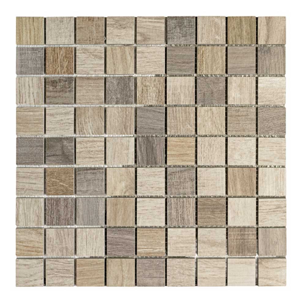 Mosaico WOOD-1 3x3 marrone/beige porcellanatomosaik Mosaico WOOD-1 3x3 marrone/beige porcellanatomosaik